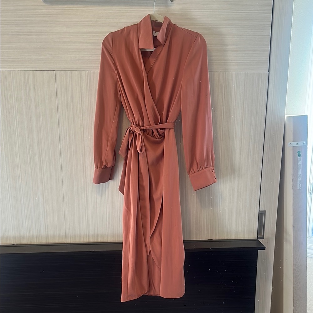 Rust Wrap Dress